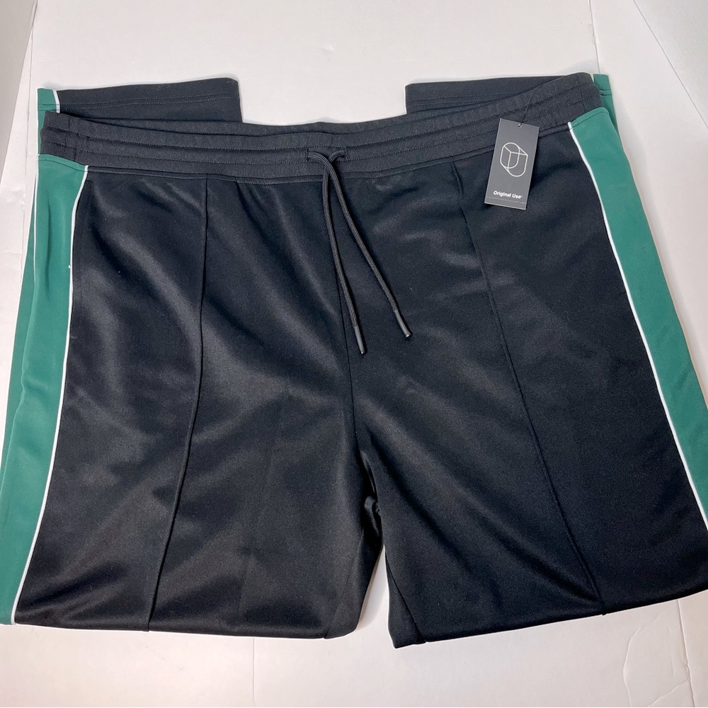 Original Use Adult Size 2XL Track Pants Black with Green Stripe- New!